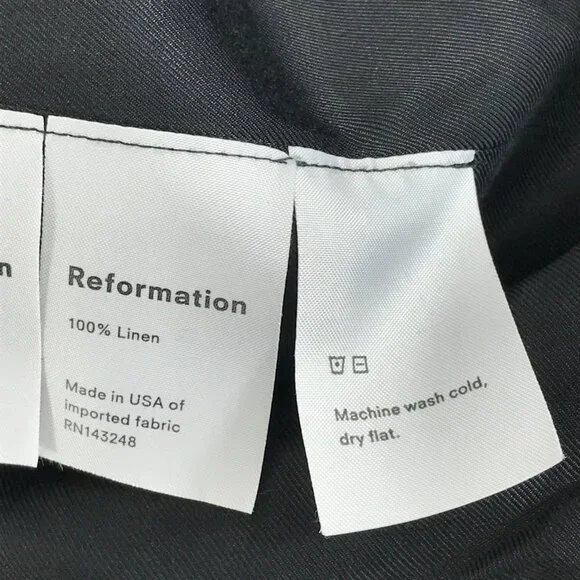 Reformation Rae Gingham Check Double Breasted Blazer Women's Small Linen Career